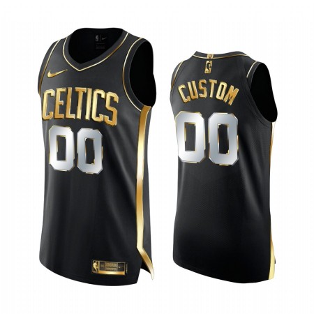 Maillot Basket Boston Celtics Personnalisé 2020-21 Noir Golden Edition Swingman - Homme